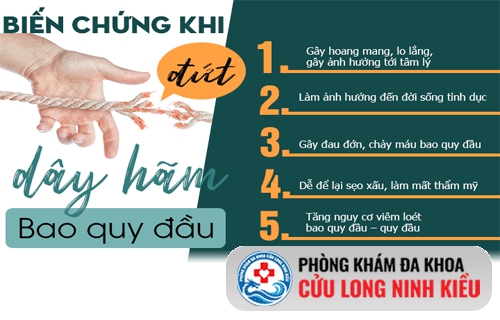 Đứt dây hãm bao quy đầu cần phải làm gì?