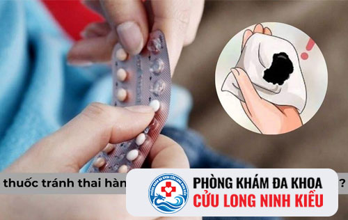 Uống thuốc tránh thai bị ra máu đen có sao không?